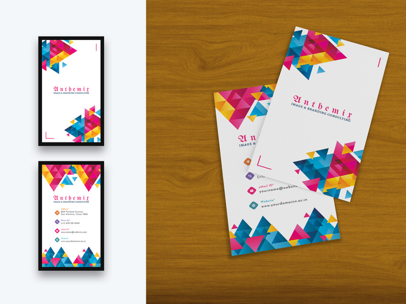 Colorful Business Card Template-Vertical