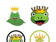 King frog logo icon template design vector illustration