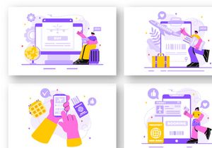 18 Online Travel Ticket Illustration