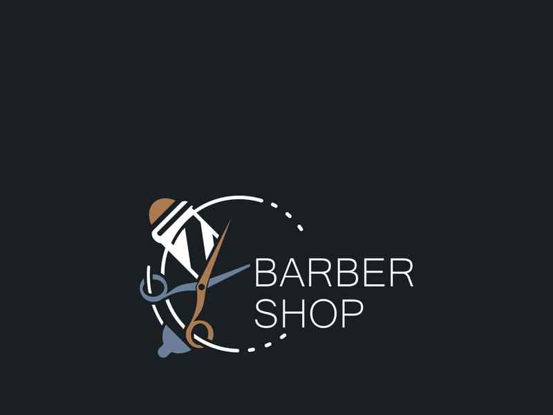 Barber Shop Vintage Element Style logo design