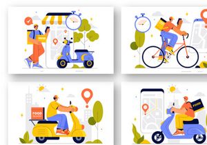 9 Online Food Delivery Illustration