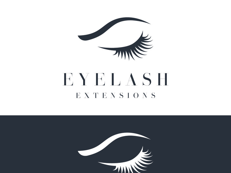 Luxurious and colorful eyelash extension logo.