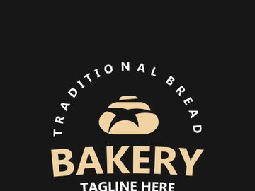 Bread Vintage style Logo Design Vector, label product Bake shop Homemade template preview picture