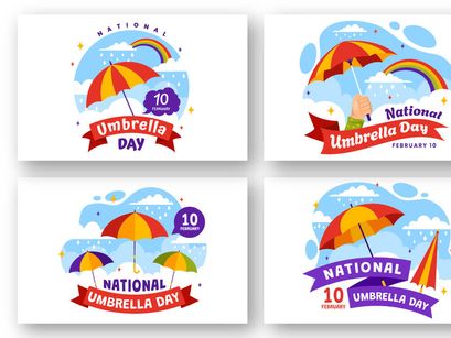 12 National Umbrella Day Illustration