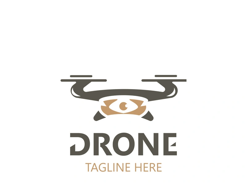 Drone aerial with camera vector template icon. logo photography drone vector. quadcopter flat style illustration