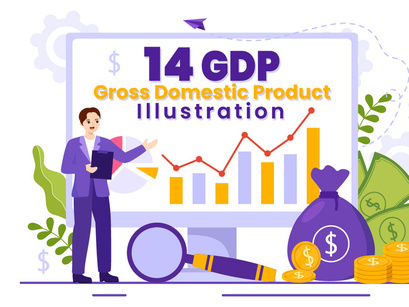 14 GDP or Gross Domestic Product Illustration