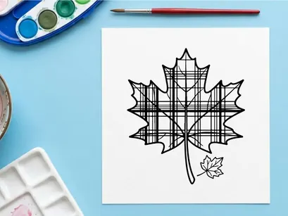Ilustração estilizada de folha de bordo. Design vetorial artístico para temas naturais