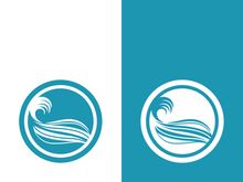 Wave beach vector illustration design logo