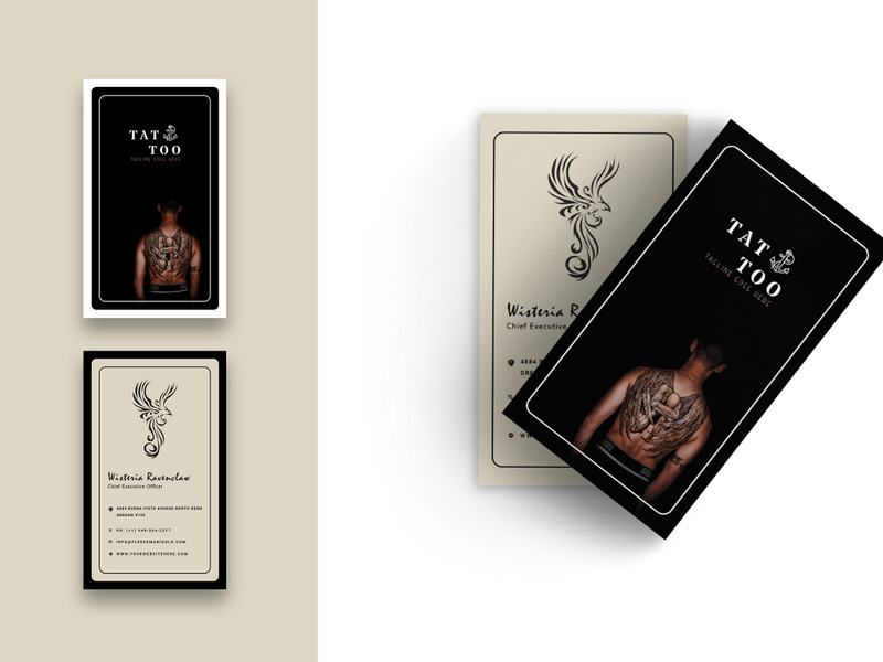 Tattoo Shop Business Card-Vertical