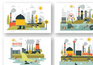 8 Industrial Water Pollution Illustration
