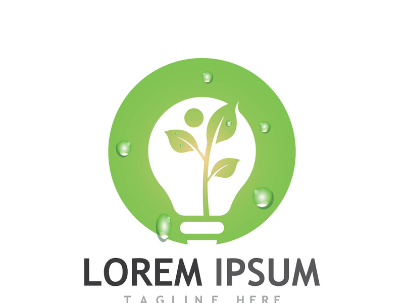 Natural green leaf logo.