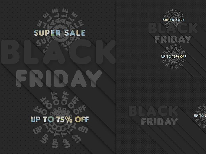 Black Friday Sale Web Banner With Black Background V01