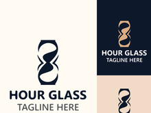 Hourglass logo ancient vintage style object design template flat vector