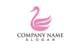 Swan Bird Love Symbol Logo Vector