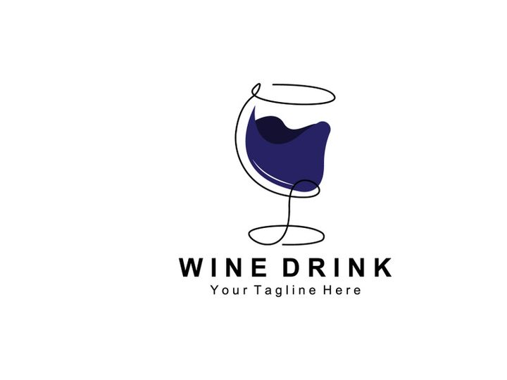 Beverage Wine Logo Design, Glass Illustration, Alcohol Drink Bottle, Company Product Vector