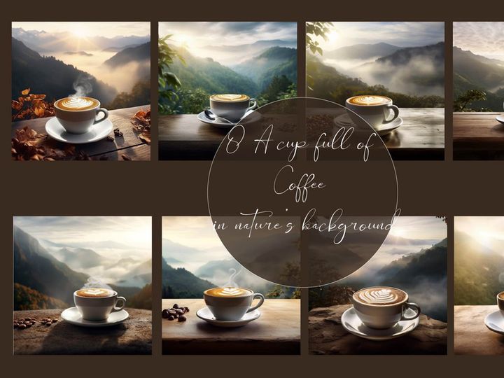 A cup full of coffee in nature's background.