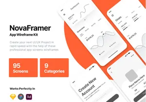Nova App Wireframe Kit