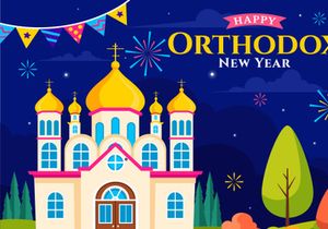 10 Orthodox New Year Celebration Illustration