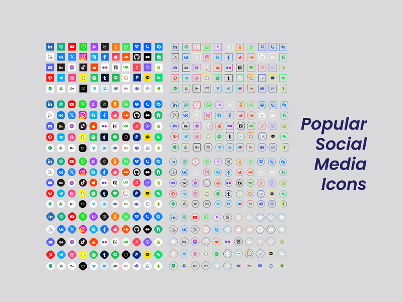 Popular social media logo icons