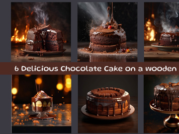 Delicious Chocolate Cake on a wooden table preview picture