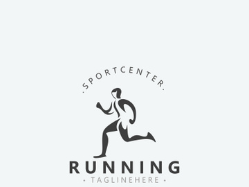 Running sport athlete logo design concept illustration template preview picture