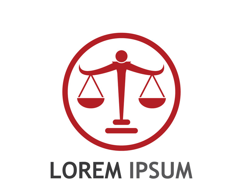 Law firm logo with scales.