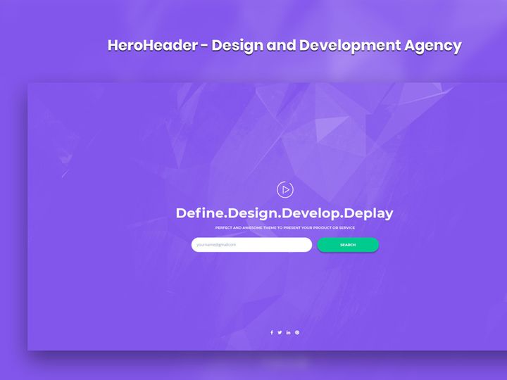 HeroHeader for Design and Development Website