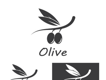 Branched olive fruit logo with creative idea. preview picture