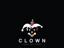 Clown head face logo jester minimalist joker design