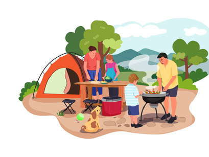 M165_Camping Scene Illustrations