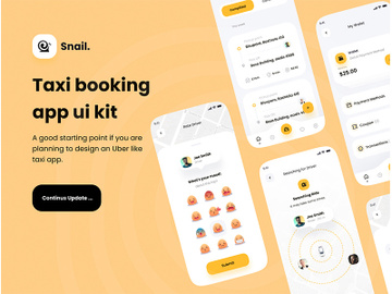 Snail Taxi booking app UI Kit preview picture