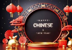 PSD 3d rendaring realistic chinese new year background bundles
