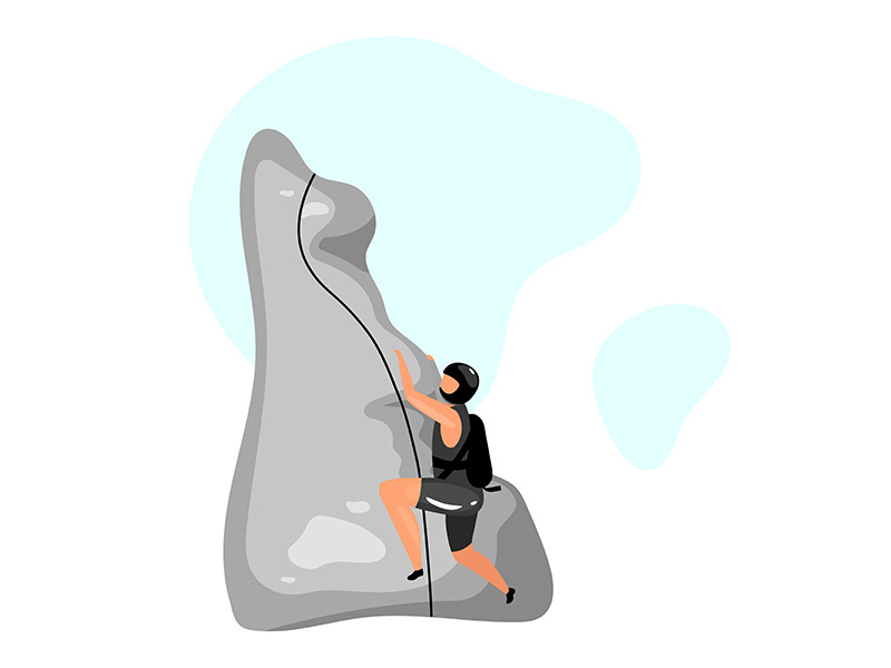 Mountain climbing flat vector illustration