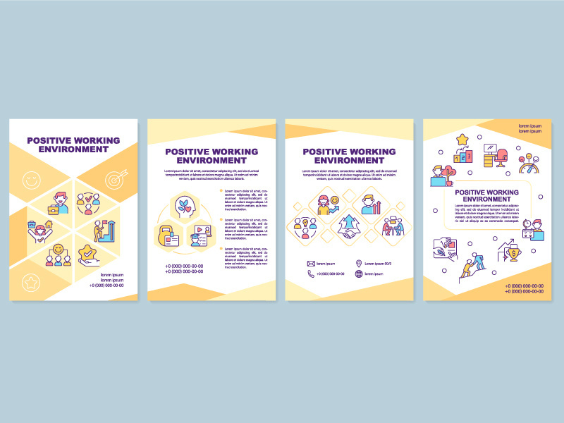 Positive working environment orange brochure template