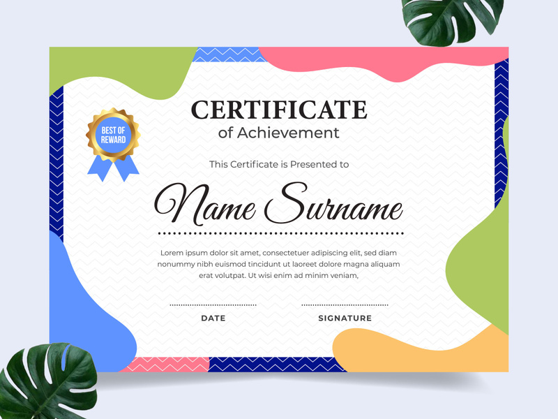 Modern certificate design template