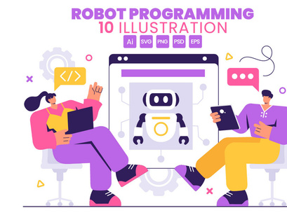 10 Artificial Intelligence Robot Programming Illustration