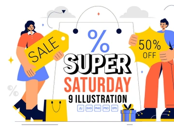 9 Weekend Super Sale Illustration preview picture