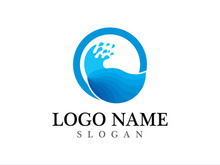 Wave beach vector illustration design logo