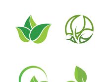 Logos of green tree leaf ecology nature element vector