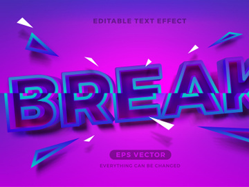 Break The Rules Sliced editable text effect vector template preview picture