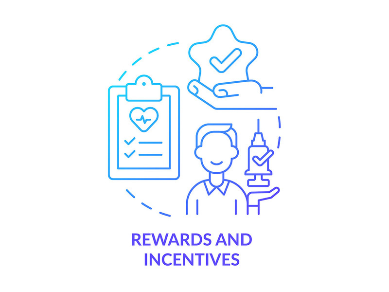 Rewards and incentives blue gradient concept icon