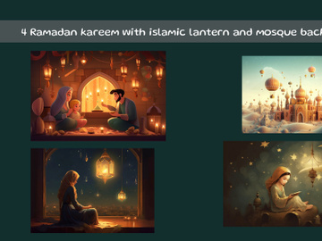 Ramadan kareem with islamic lantern background preview picture