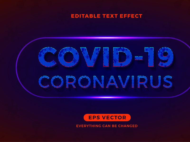 Coronavirus editable text effect vector template