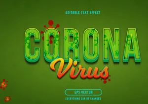 Bundle Corona editable font effect text vector