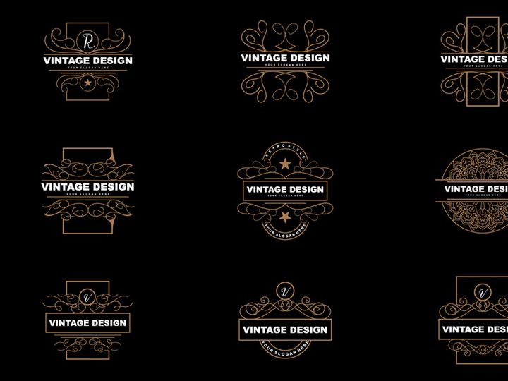 Retro Vintage Design, Luxurious Minimalist Vector Ornament Logo