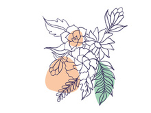 Line Art Flower, Canvas Print Decoration