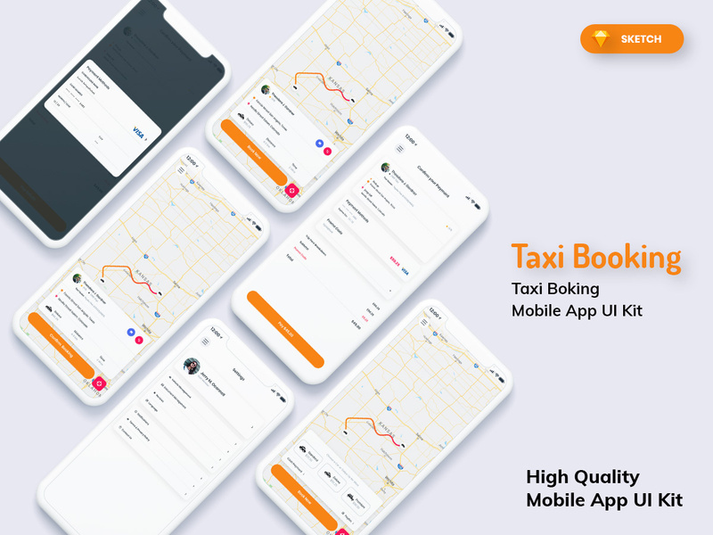 Taxi Booking Mobile App Light Version (SKETCH)