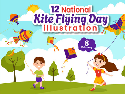 12 National Kite Flying Day Illustration