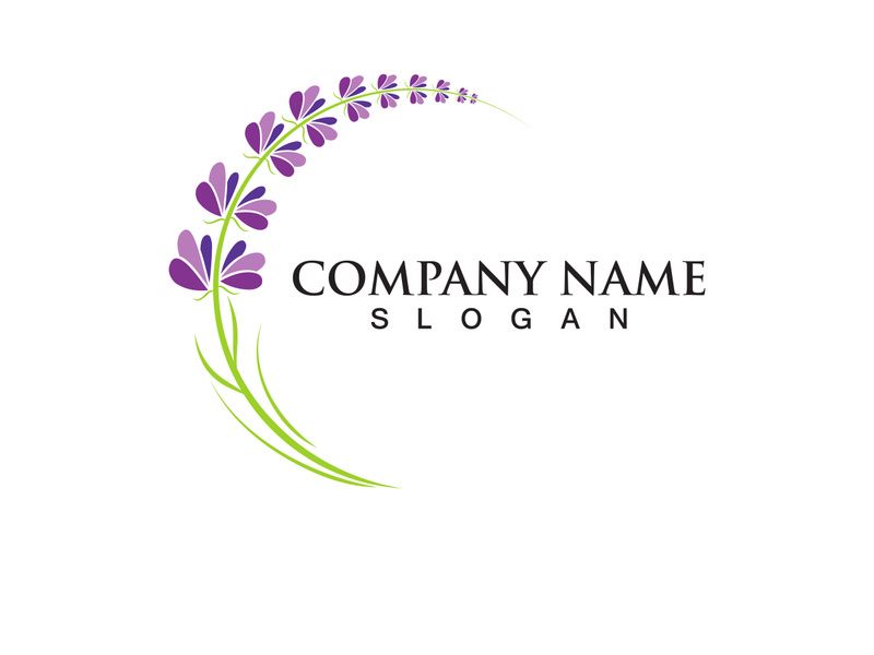Fresh Lavender flower logo vector flat