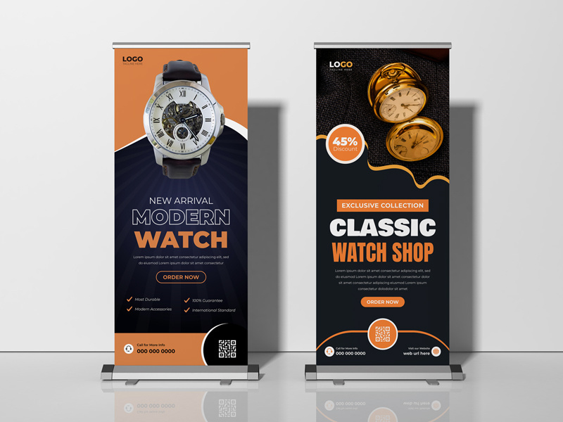 Modern Watch Shop Roll Up Banner Ver-2